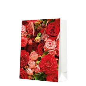 Geschenktüte - Red Bouquet, groß 30x41x12 cm